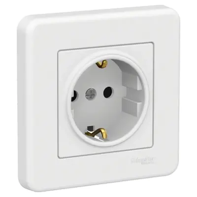 LNA2900121 - Leona Side-earth Socket Outlet White - Schneider Electric