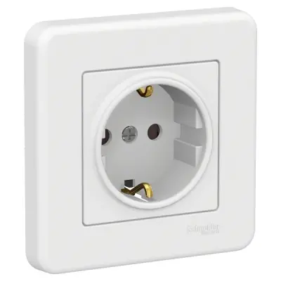 LNA2900221 - Leona Side-earth S.o. W/shutter White - Schneider Electric