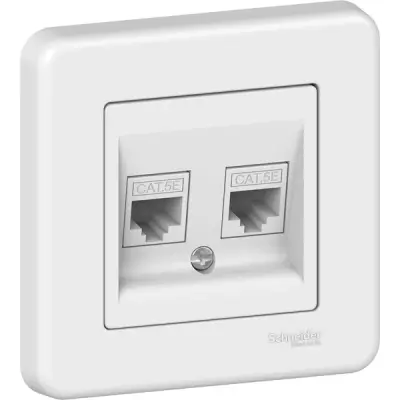 LNA4400121 - Leona Doubl Rj45 Data Sckt Cat5e Utp Wht - Schneider Electric