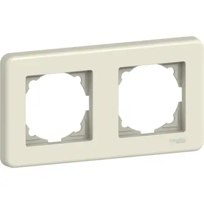 LNA5800223 - Leona 2-gang Horizontal Frame Cream - Schneider Electric