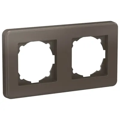 LNA5800225 - Leona 2-gang Horizontal Frame Anthracite - Schneider Electric