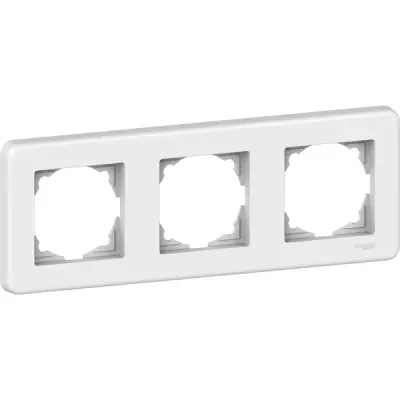 LNA5800321 - Leona 3-gang Horizontal Frame White - Schneider Electric