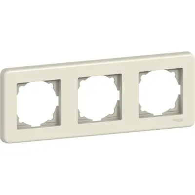 LNA5800323 - Leona 3-gang Horizontal Frame Cream - Schneider Electric