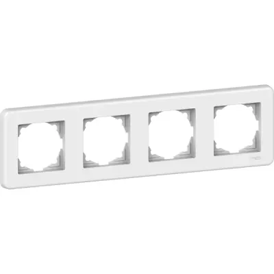 LNA5800421 - Leona 4-gang Horizontal Frame White - Schneider Electric