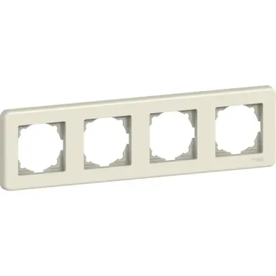 LNA5800423 - Leona 4-gang Horizontal Frame Cream - Schneider Electric