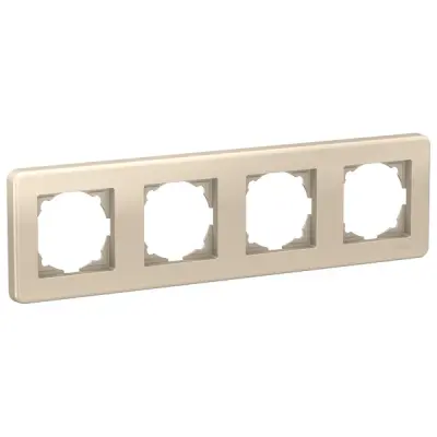 LNA5800424 - Leona 4-gang Horzntl Frm Metallic Beige - Schneider Electric