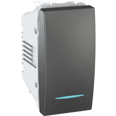 MGU3.101.12N - Unica One-way Sw. W/loc.light 1m Grpht - Schneider Electric