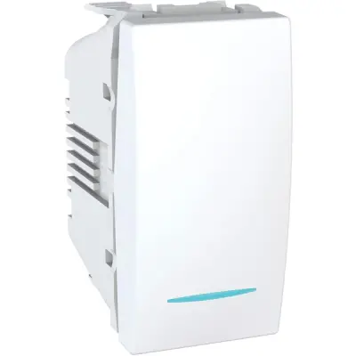 MGU3.101.18N - Unica One-way Sw. W/loc.light 1m White - Schneider Electric