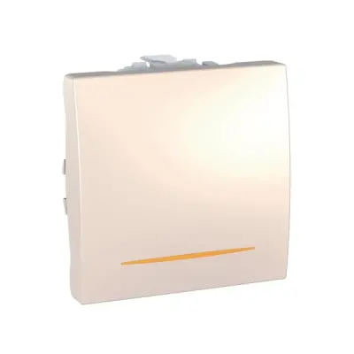 MGU3.201.25S - Unica One-way Switch W/loc.lght 2m Ivory - Schneider Electric