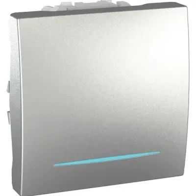 MGU3.205.30N - Unica Interm. Switch W/loc.light 2m Alum - Schneider Electric