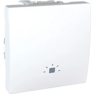 MGU3.206.18L - Unica Push-button W/lght Sym 2m White - Schneider Electric