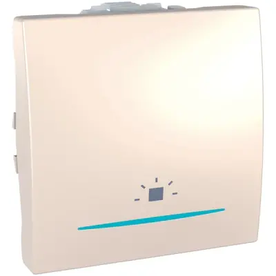 MGU3.206.25LN - Unica Push-button W/ Lamp&light 2m Ivory - Schneider Electric