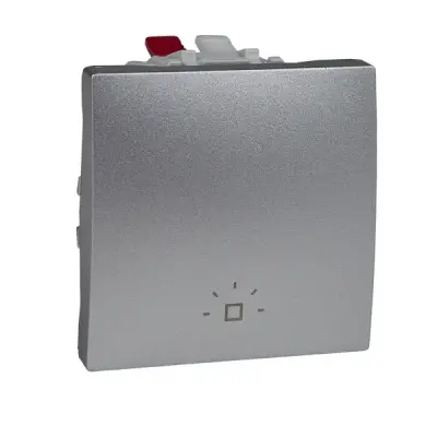 MGU3.206.30L - Unica Push-button W/lght Sym 2m Alum - Schneider Electric