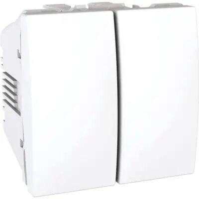 MGU3.213.18 - Unica Double Two-way Switch 2m White - Schneider Electric