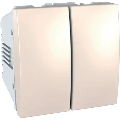 MGU3.213.25 - Unica Double Two-way Switch 2m Ivory - Schneider Electric