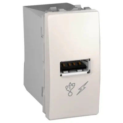 MGU3.428.25 - Unica Usb Charger 1a 1m Ivory - Schneider Electric