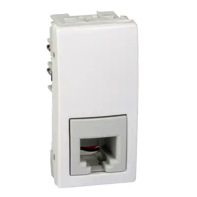 MGU3.490.18 - Unica Rj11 4-contacts Socket 1m White - Schneider Electric
