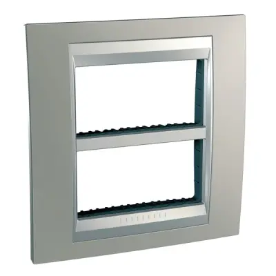 MGU49.424.039 - Unica Top Frame 2x4m Matt Nickel-alum - Schneider Electric