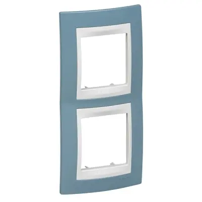 MGU6.004V.873 - 2gang Vert. C. Frame Manganese Blue/wh - Schneider Electric