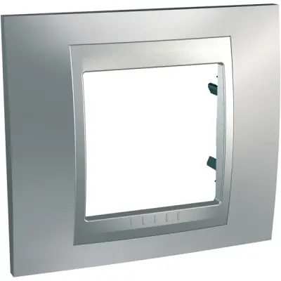 MGU66.002.038 - Unica Top 1g Frame Glossy Chrome-alum - Schneider Electric