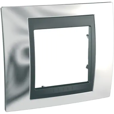 MGU66.002.210 - Unica Top 1g Frame Bright Chrome-graphit - Schneider Electric