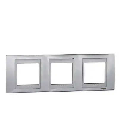 MGU66.006.010 - Unica Top 3g Frame Bright Chrome-alum - Schneider Electric