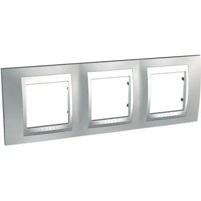 MGU66.006.038 - Unica Top 3g Frame Glossy Chrome-alum - Schneider Electric