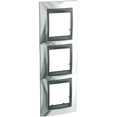 MGU66.006.210 - Unica Top 3g Frame Bright Chrome-graphit - Schneider Electric