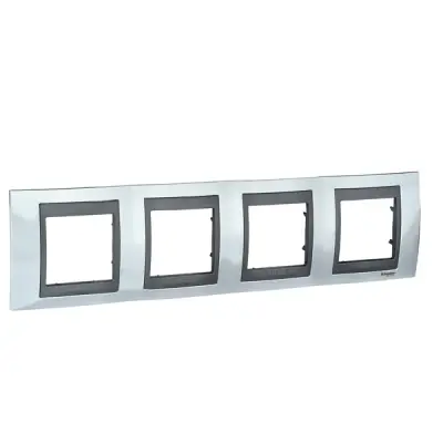 MGU66.008.210 - Unica Top 4g Frame Bright Chrome-graphit - Schneider Electric