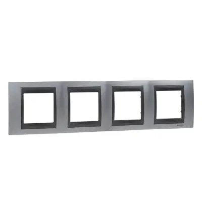 MGU66.008.238 - Unica Top 4g Frame Glossy Chrome-graphit - Schneider Electric