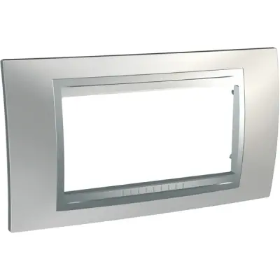 MGU66.104.038 - Unica Top 4g Frame Glossy Chrome-alum - Schneider Electric