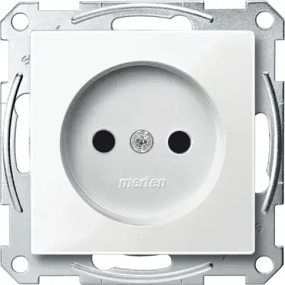 MTN2000-0319 - Merten Sys-m S.o. W/o Earthing Plr Wht - Schneider Electric