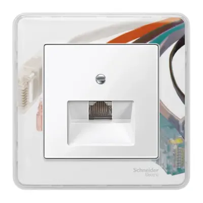 MTN296219 - Merten Sys-m 1xrj45 Insert Plate Plr Wht - Schneider Electric