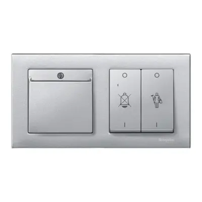 MTN315460 - Merten Sys-m Keycard Switch Plate Alum - Schneider Electric
