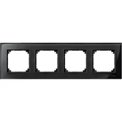 MTN404403 - Merten M-eleg. Glass 4g Frame Onyx Black - Schneider Electric