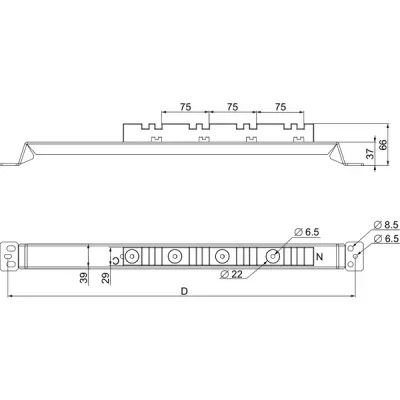 NSYAS800 - Lower Anchoring Supp Vert D800 - Schneider Electric