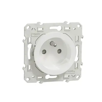 S520059 - Odace Pin-earth S.o. W/shutters White - Schneider Electric