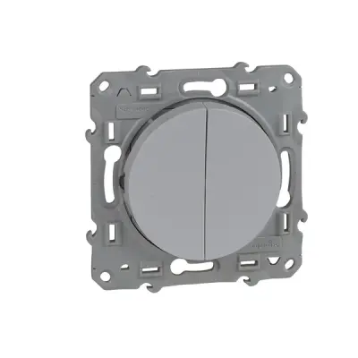 S520211 - Odace Double 1-way Switch White - Schneider Electric