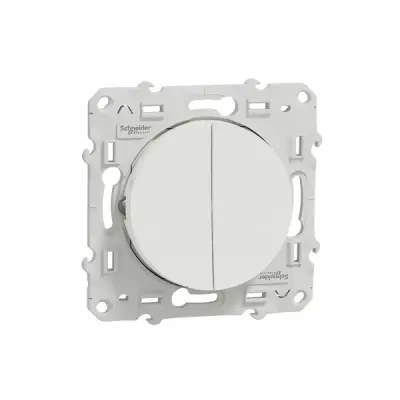 S520216 - Odace Double Push-button White - Schneider Electric