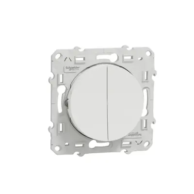 S520273 - Odace Double 2-way Sw. W/loc.lamp White - Schneider Electric
