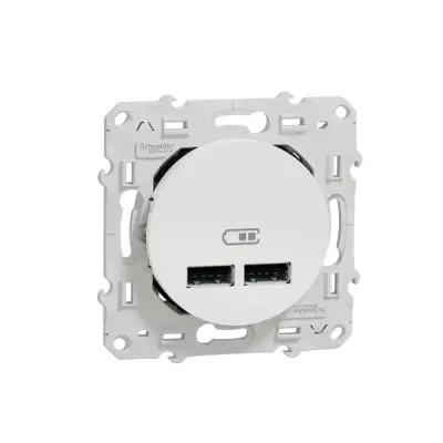 S520407 - Double Usb 2.1 White - Schneider Electric