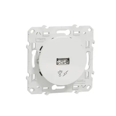 S520408 - Odace Usb Charger 5v Dc White - Schneider Electric