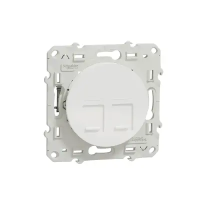 S520486 - Odace Double Rj45 Cat6 Stp Data Sckt Wht - Schneider Electric