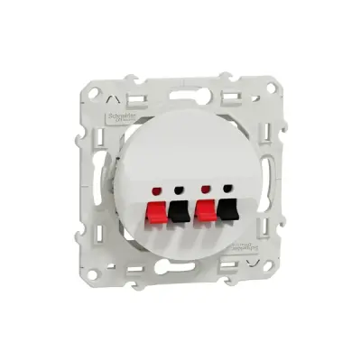 S520488 - Odace Double Loudspeaker Socket White - Schneider Electric