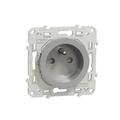 S530039 - Odace Pin-earth S.o. W/shutters Alum - Schneider Electric