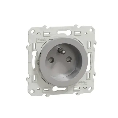 S530059 - Odace Pin-earth S.o. W/shutters Alum - Schneider Electric
