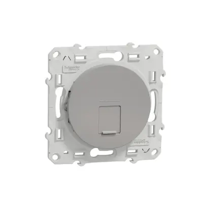 S530475 - Odace Single Rj45 Cat6 Utp Aluminium - Schneider Electric