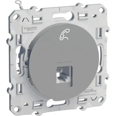 S530497 - Odace Rj12 Cat3 Telephone Socket Alum - Schneider Electric