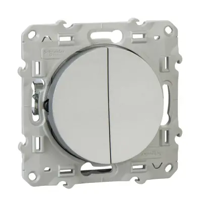 S53D211 - Odace Double 1-way Switch Alum Diy - Schneider Electric