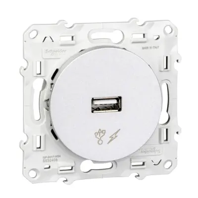 S53D408 - Odace Usb Socket Alum Diy - Schneider Electric